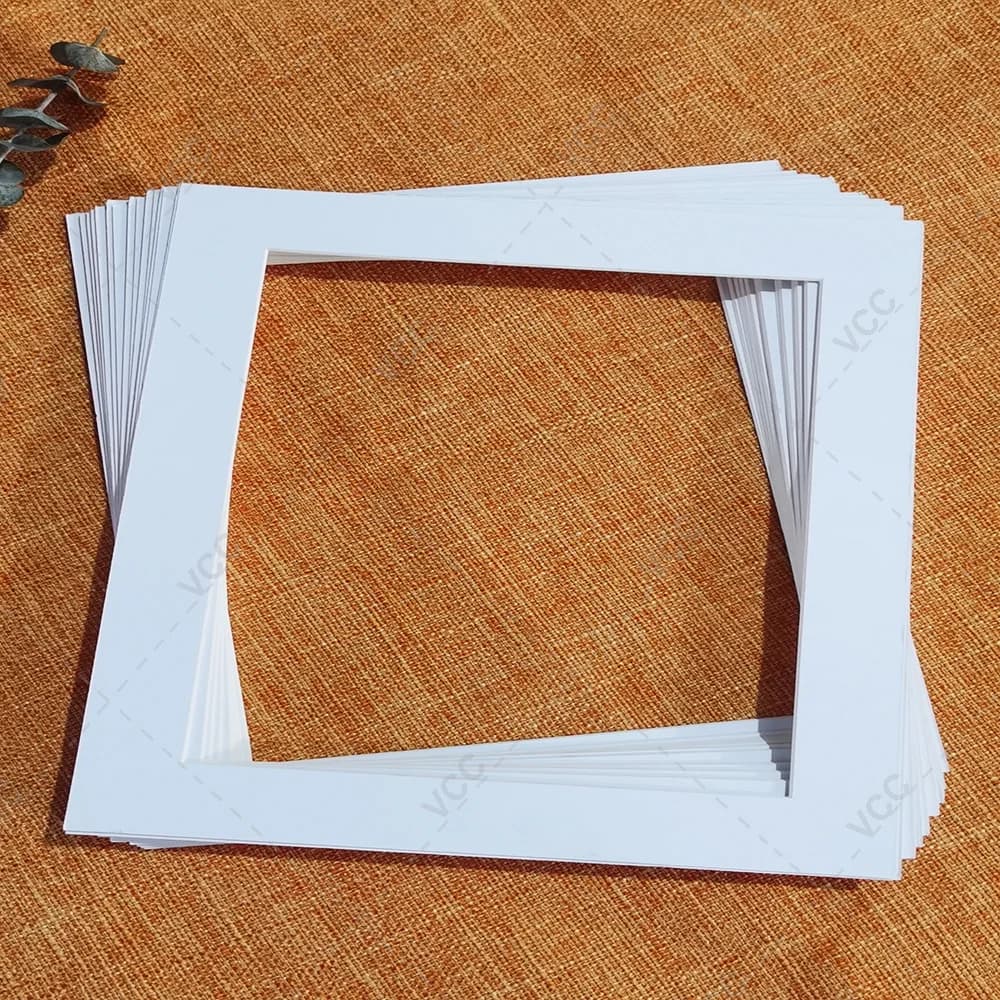 15Pcs Square White Photo Mats Paper Mounts For 6/7/8/10/16 inch A4 A3 Picture Frames Photo Decor Photo Mat Paper Photo Frame