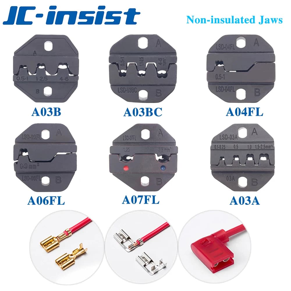 1PC Crimp Plier Jaws Pliers Dies Non-insulated Terminal Replaceable Crimping Die