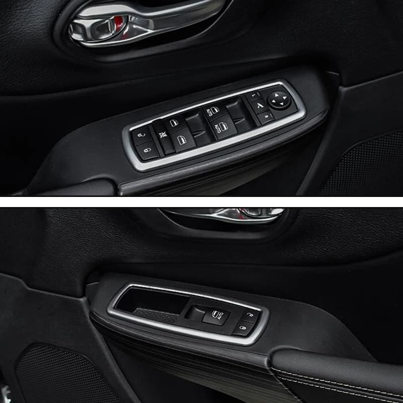 ABS Matte For Jeep Cherokee KL 2014 2015 2016 2017 2018 Accessories LHD Door Window Glass Lift Control Switch Panel Cover Trim