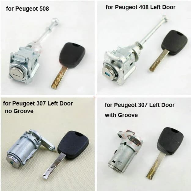 Car  Door Lock Cylinder for Peugeot 307 408 508  Left Front  Door Ignition Lock Cylinder Full Lock  Core