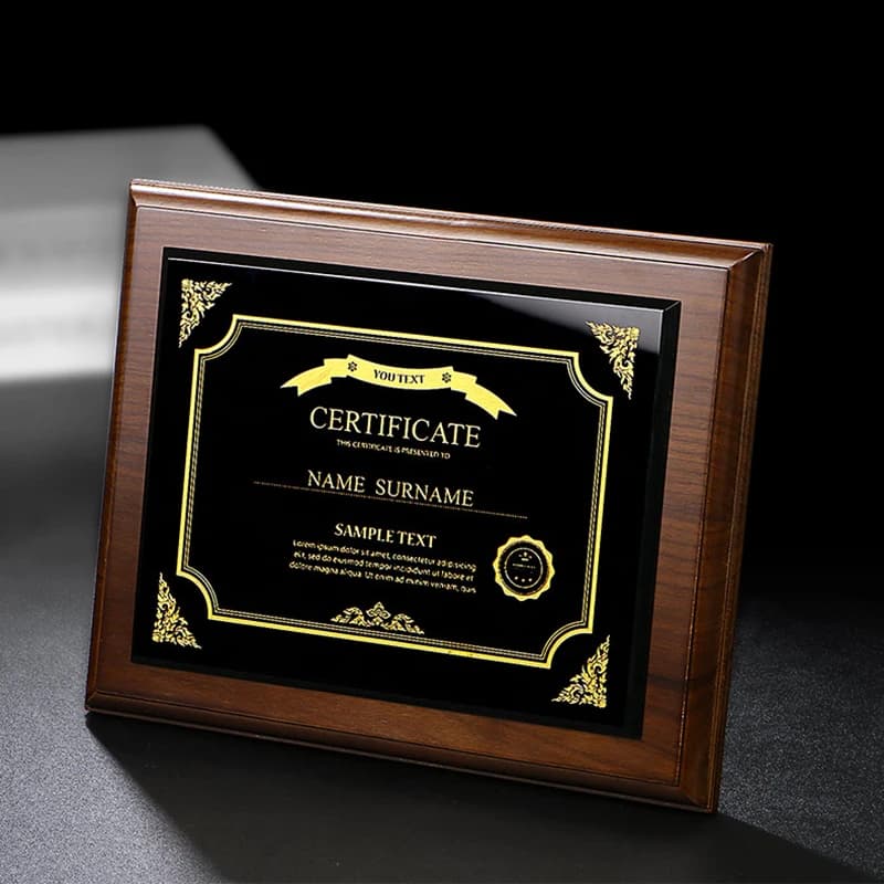 Customized Crystal Medal Oscar Party Invitation Editable Wooden Oscar Crystal Academy Awards Enterprise Honor Certificate