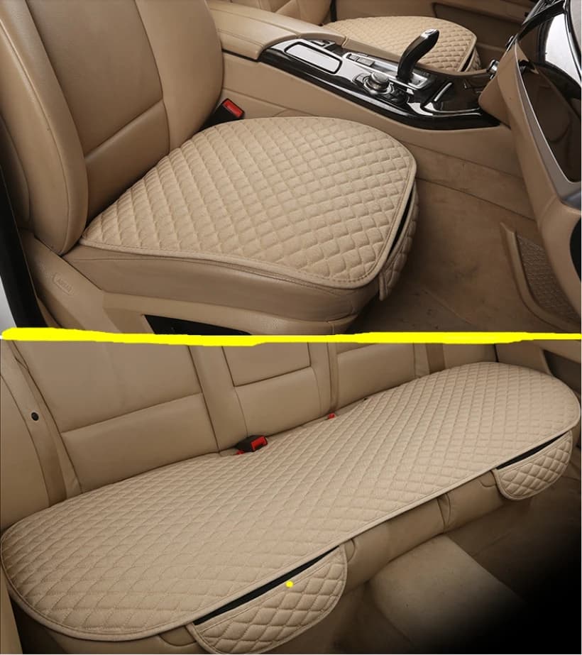 Linen Car Seat Cushion Covers Auto Front Rear pad 5 Seat Protector Cushion Car chair linen cushion Car interior accessories