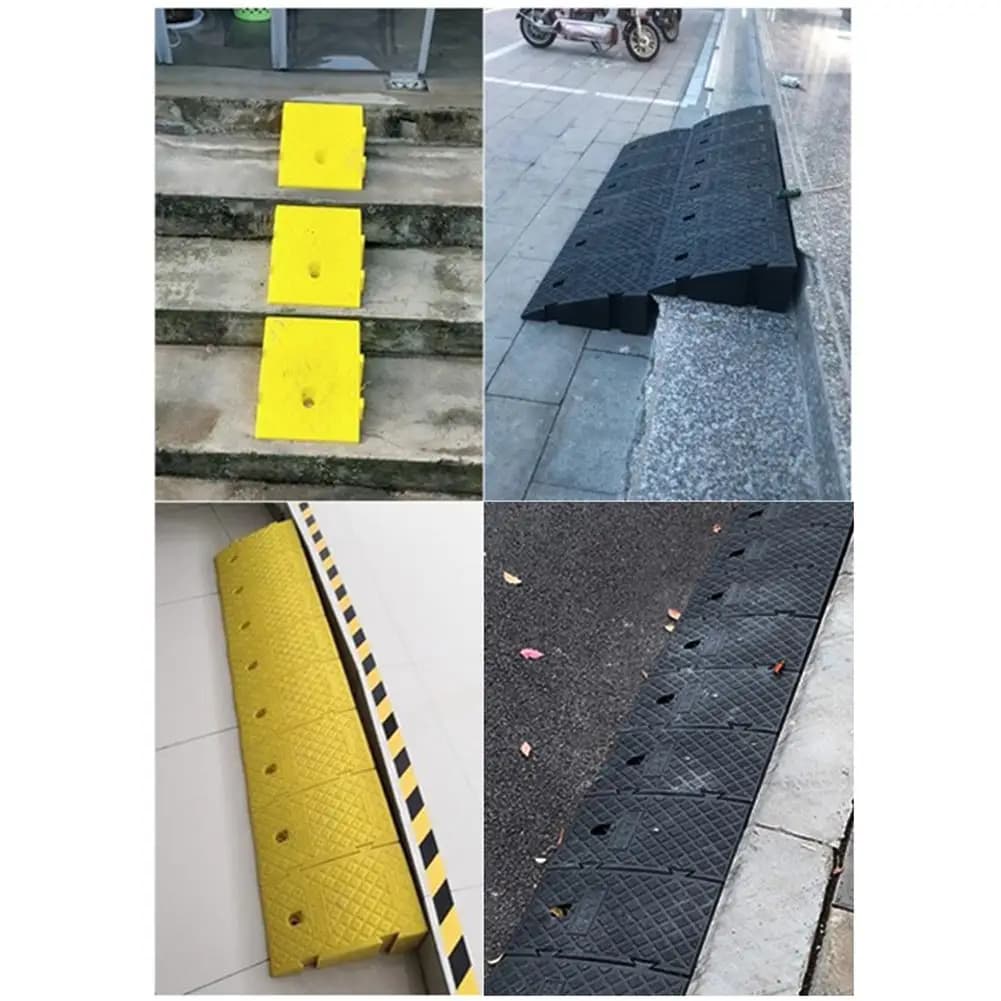11/13X25X27cm Portable Lightweight Car Heavy Duty Plastic Curb Ramps Heavy Duty Plastic Kit Set For Driveway Car Truck Motorcycl