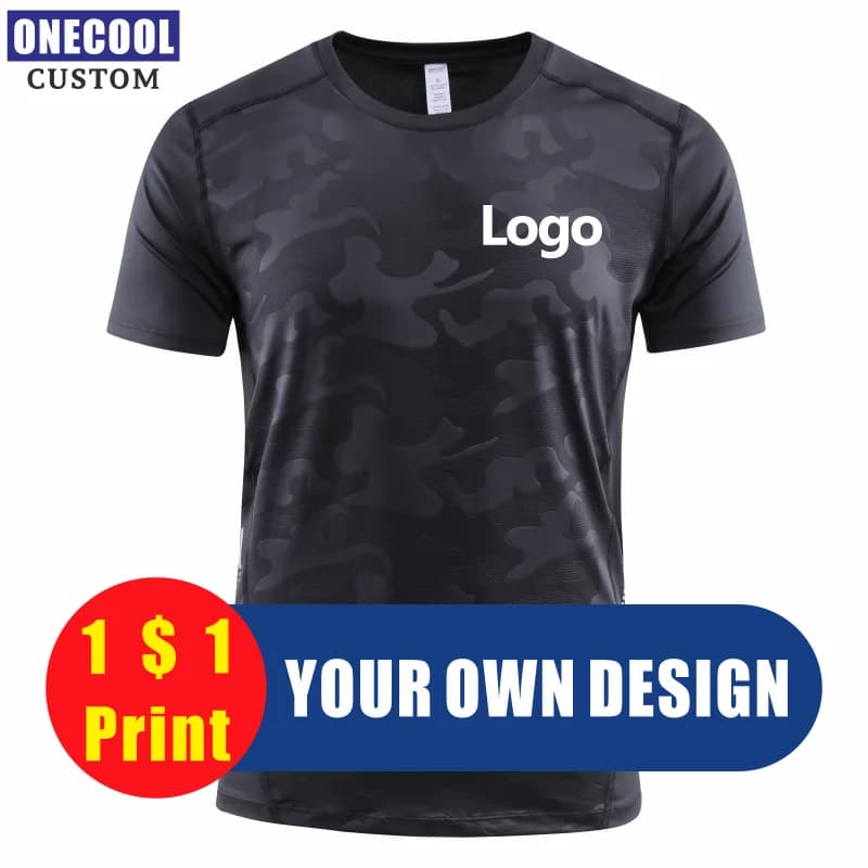 ONECOOL High-Quality Sport Quick-Drying T Shirt Custom Logo Round Neck Embroidery  Polyester  Print Personal Design Tops 2022