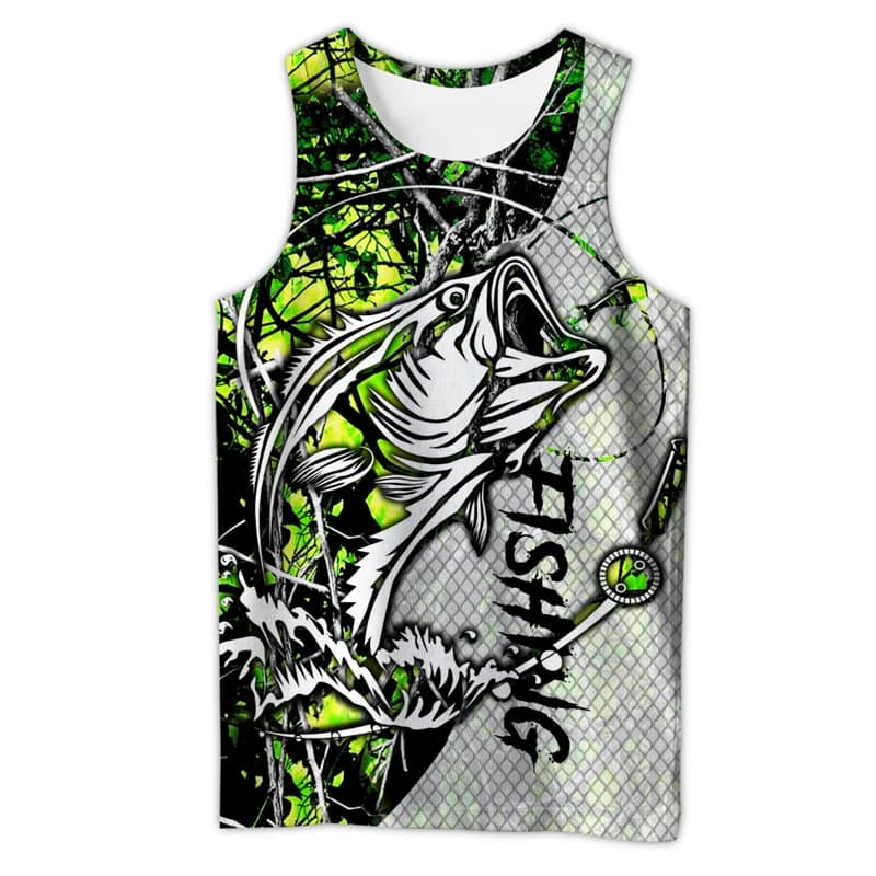 Fishing beautiful pattern 3D Printed men shirt vest Harajuku Fashion Sleeveless T-shirt summer streetwear Unisex tank tops