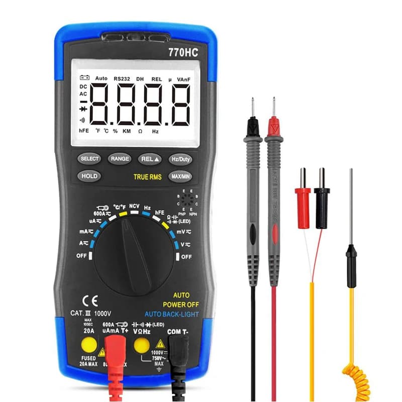 BT-770HC Digital Multimeter True RMS Auto Ranging tester with NCV Feature and Temperature/Frequency/Duty Cycle Test
