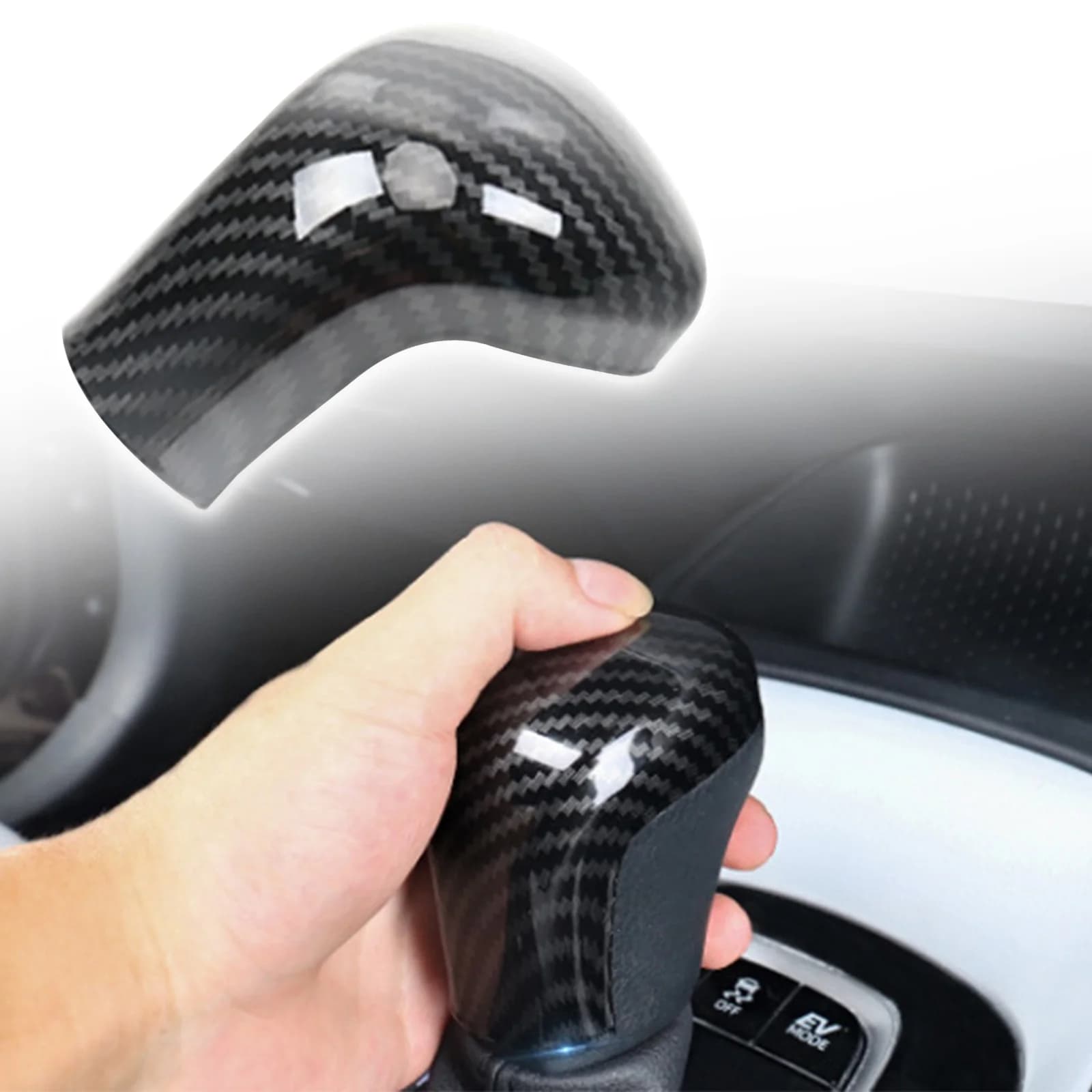 Sport Style Carbon Fiber Print Auto Gear Shift Knob Cover Trim New For Toyota Camry 2019-2020 Avalon Corolla Hatchback 2019 2020