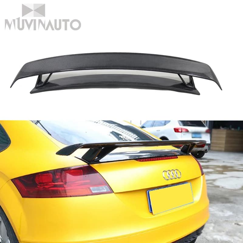 Hinten Heckspoiler for Audi TT MK2 8J TTS Coupe 2 Tor Nur 2008-2014 Quattro Cabrio Schwarz FRP carbon Fibre Auto Flügel Lip
