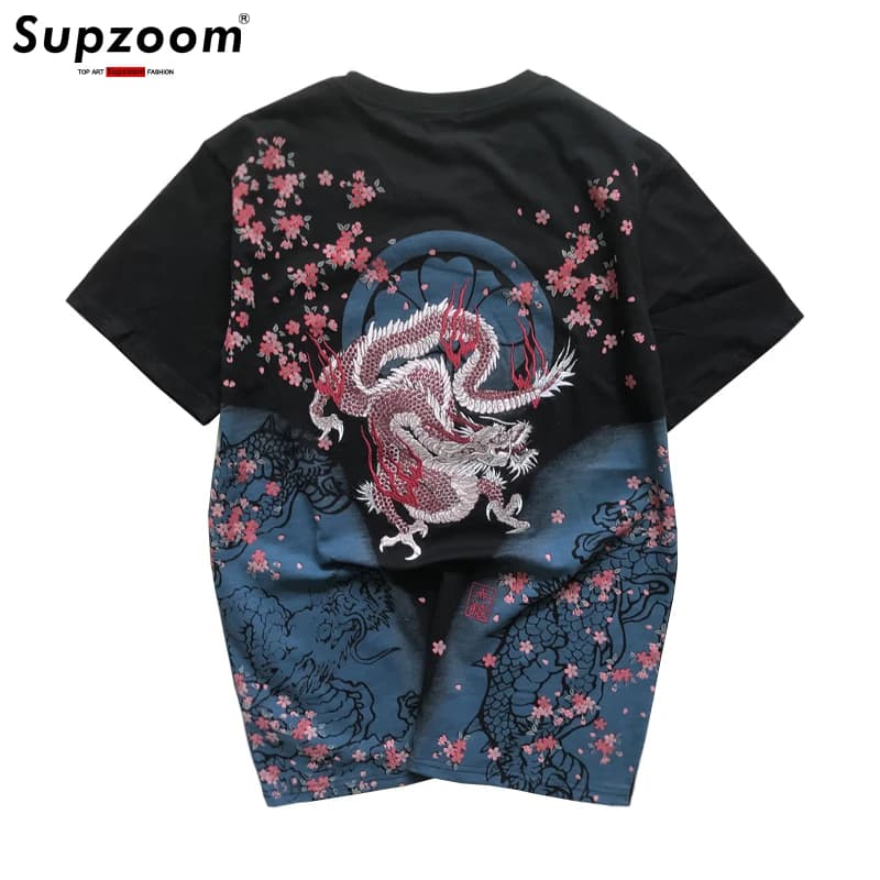 Supzoom New Arrival Animal Tshirt Brand Clothing Goods Embroidery With Short Carp Tattoo O-neck Cotton Casual T Shirt Men
