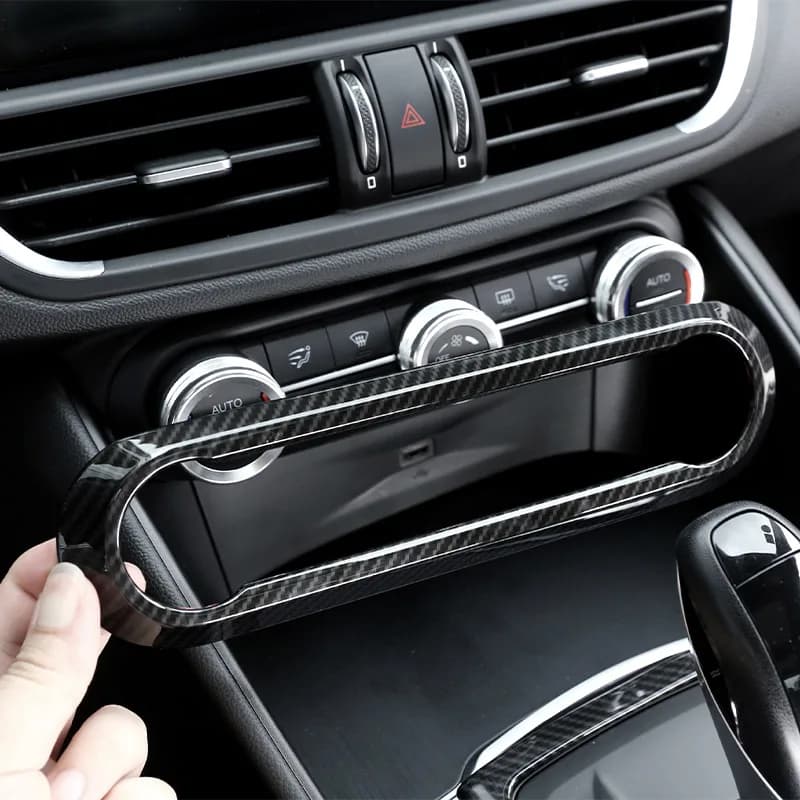 Carbon Fiber For Alfa Romeo Giulia Stelvio 2017 2018 2019 2020 ABS Center Air Conditioning Adjustment Frame Trim Car Accessory