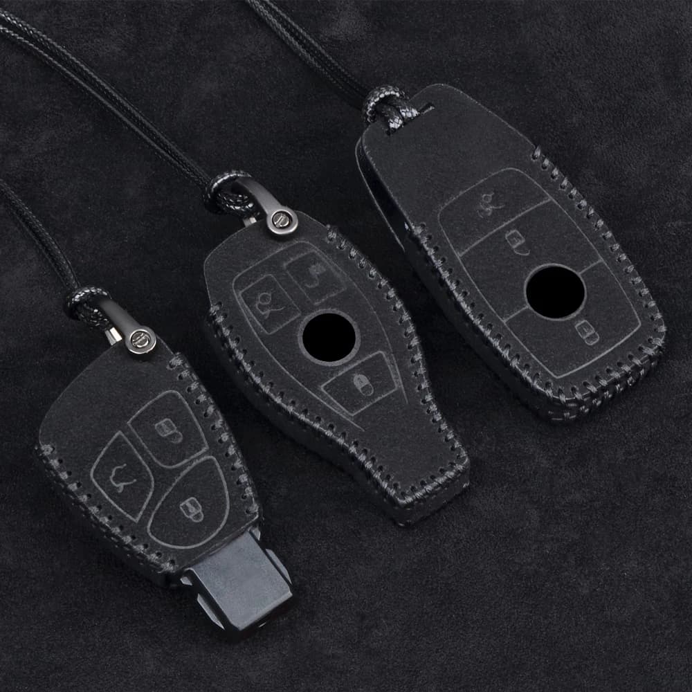 Leather Car Key Case Cover For Mercedes Benz AMG W203 W210 W211 W124 W202 W204 W205 W212 W176 C117 W213 X156 W246