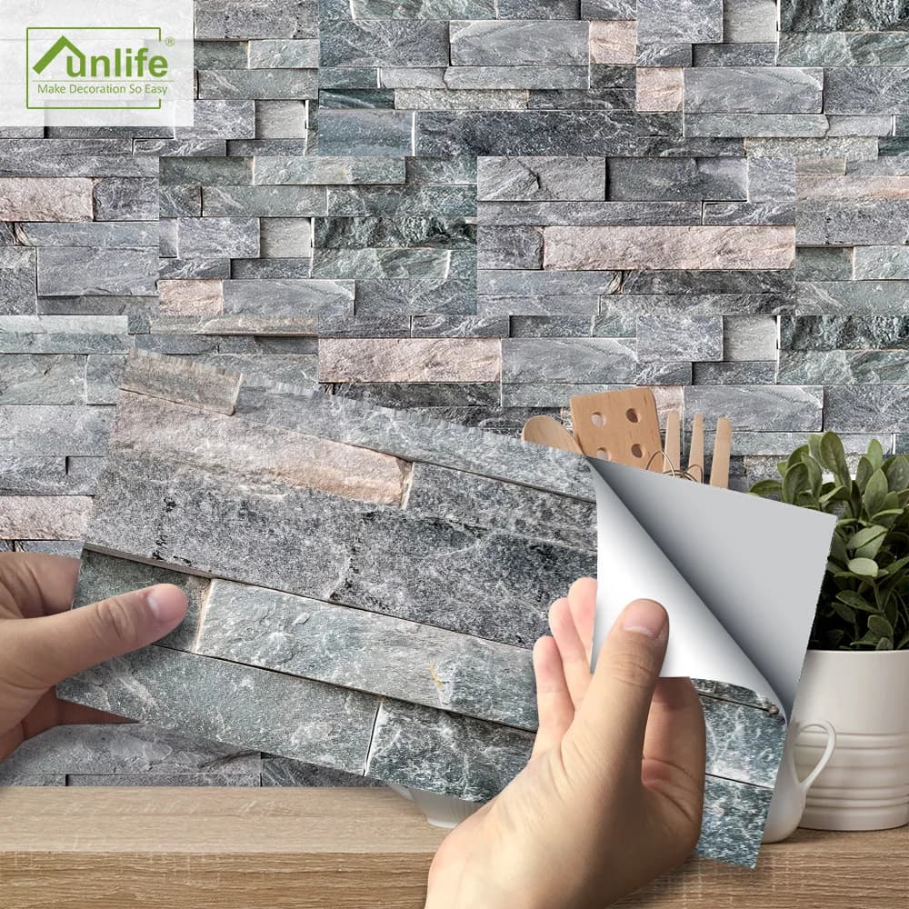 2022 New Home Restaurant Wall Decoration Stickers Black Gray Imitation Wall Tile Stickers Environmental Protection Floor Sticker