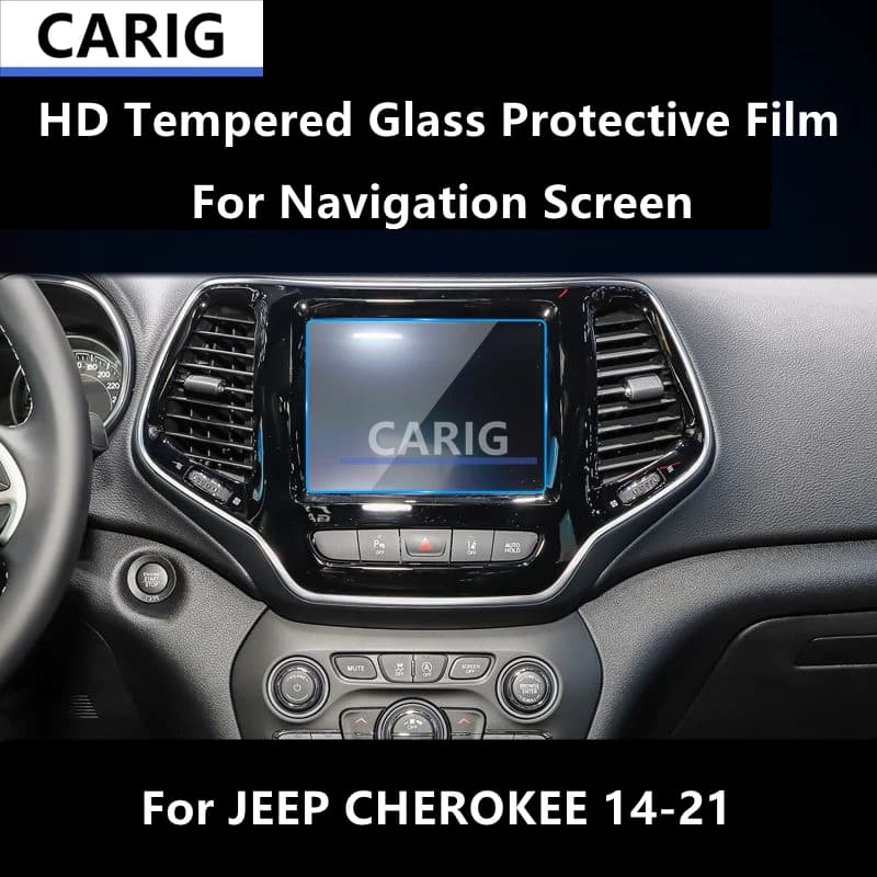 For JEEP CHEROKEE 14-21 Navigation,Air Screen HD Tempered Glass Protective Film Anti-scratch Repair Film Accessorie Refit