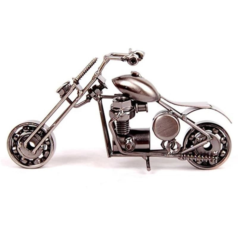 Motorcycle Model Retro Motor Figurine Metal Decoration Handmade Iron Motorbike Prop Vintage Home Decor Kid Toy  car decoration