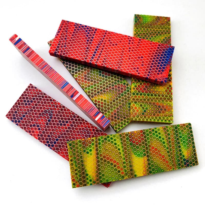 1pc C-Tek Snake Skin Grain Honeycomb Resin Board for Knife Handle Patch Pendant EDC Tool Slingshot DIY Making Accessories Parts