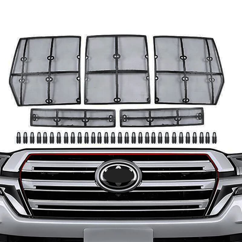 Accessories For Toyota Land Cruiser 200 FJ200 2016 2017 2018 2019 2020 Car Insect Screening Mesh Front Grille Insert Net 5PCS