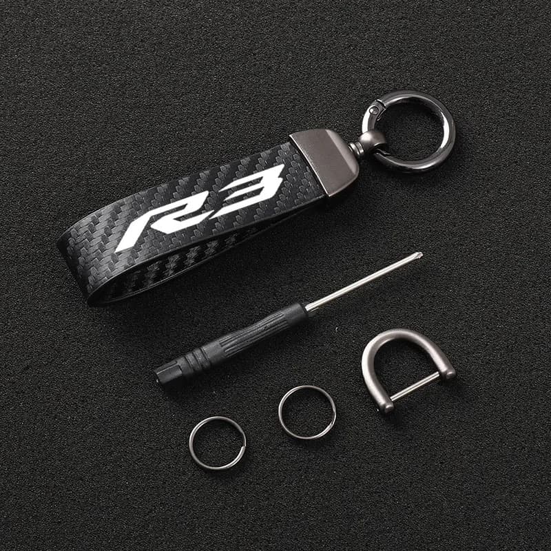 High-Grade Leather Motorcycle keychain Horseshoe Buckle Jewelry for Yamaha YZF-R3 YZFR3 R3 2015 -2022 2020