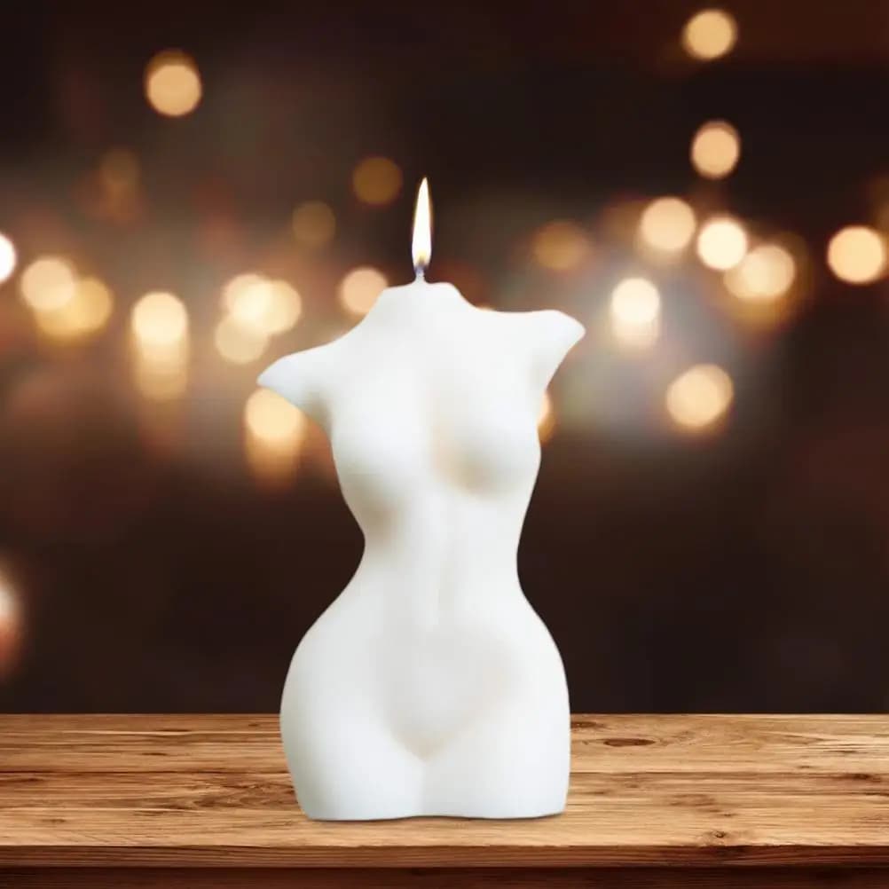 Female Bust Art Candle Decoration DIY Candle Mold Silicone Realistic Shape Woman Body Candle for Living Festival Decoration