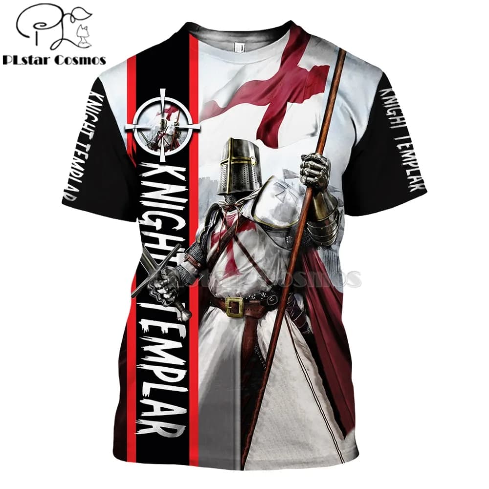 PLstar Cosmos All Over Printed Knights Templar 3d t shirts tshirt tees Winter autumn funny Harajuku short sleeve streetwear-9
