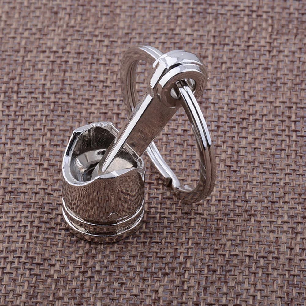 Auto SUV Car Part Key Ring Silver Metal Piston Model Alloy Keychain Keyring Keyfob Interior Parts Accessories Products Universal