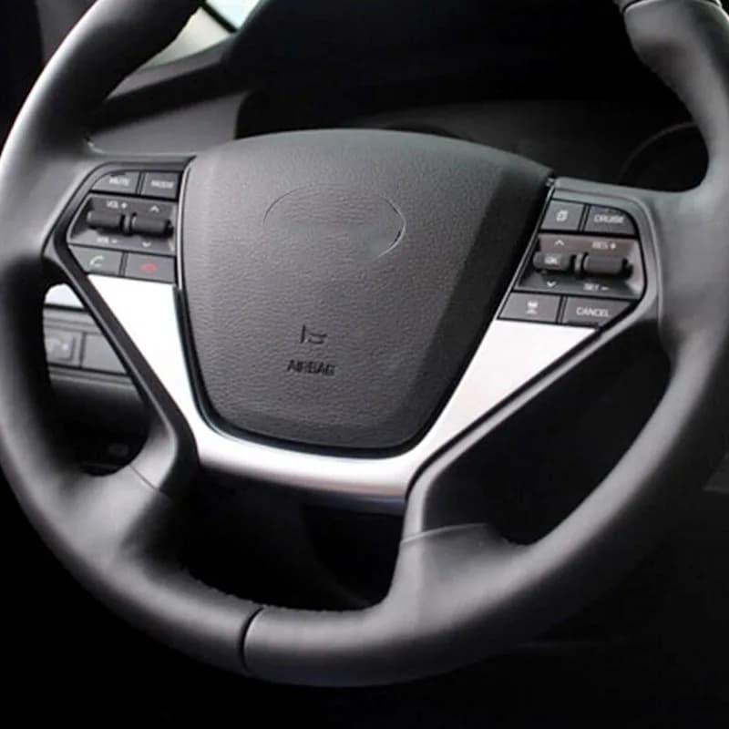 For Hyundai NiNth sonata 2015 2016 2017 ABS Matte Car Steering Wheel Frame Cover Trim Plate Sticker Accessories 1pcs