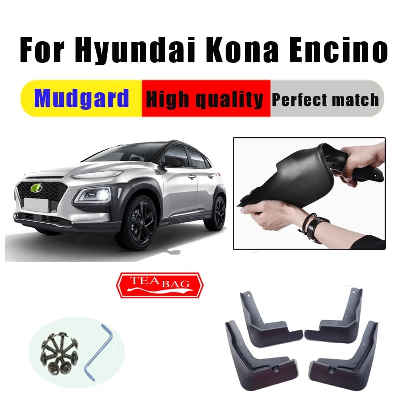 Mud Flaps For Hyundai Kona Encino 2018-2020 Mudguards Fenders Splash Guards Car Accessories Auto Styline 4 PCS