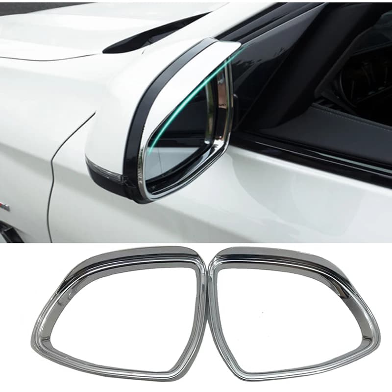 For BMW X3 G01 2018 2019 2020 ABS Chrome Exterior Side Door Mirror Eyebrow Cover Rain Guard Trim Car Styling 2pcs