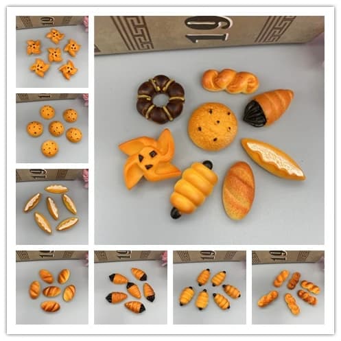 Resin Simulation Bread Miniature Hot Selling Kawaii Bread Scrapbooking Crafts For DIY Phone Earrings Accessories