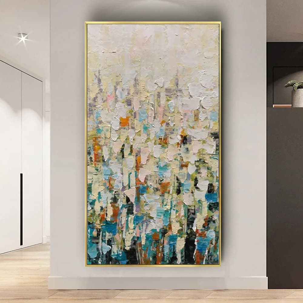 Abstract Grey Golden Texture Art 100%Hand-Painted Oil Painting On Canvas Modern Scandinavian Wall Art Picture Bedroom Home Decor