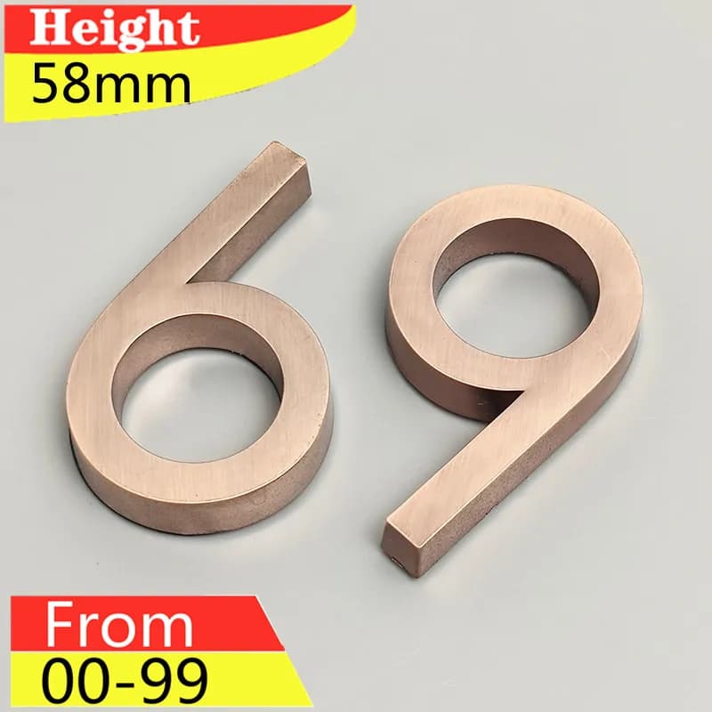 House Letters & Number Bronze  Door Plaque 2pcs Sign Plating Gate Digits 0 to 9 PlasticTag Hotel Home Sticker Address Door Label