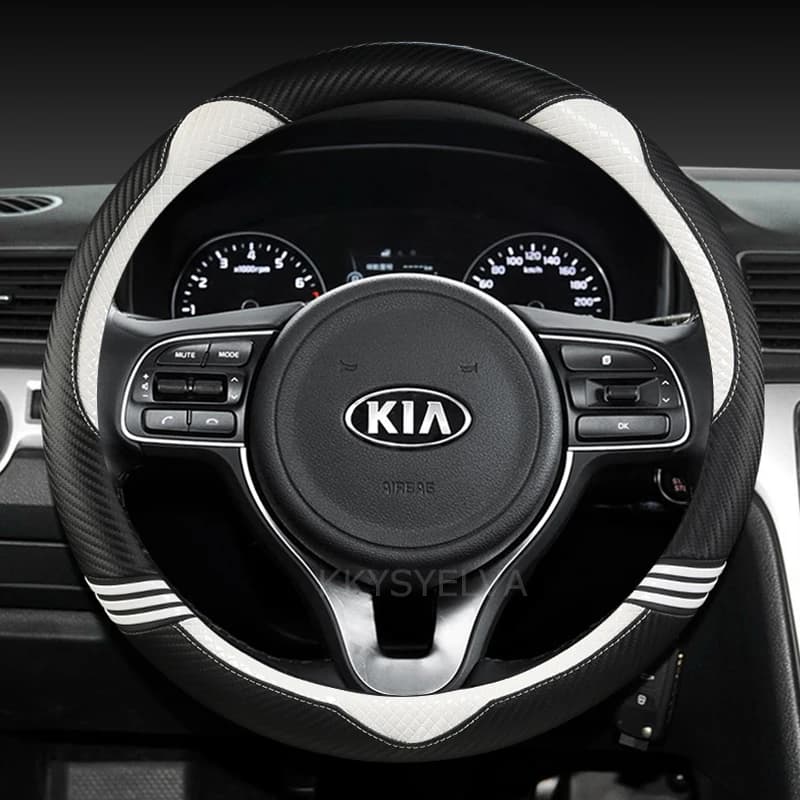 Car Steering Wheel Cover Carbon Fiber Leather For Kia Sportage Sid Rio 3 Soul Sportage Ceed Sorento Cerato K2 K3 K4 K5 KX3
