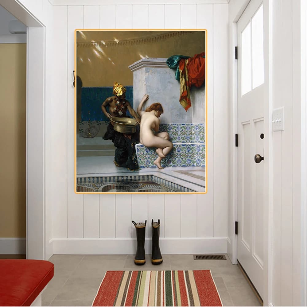 Jean-Leon Gerome《The Moorish Bath》Canvas Oil Painting World Famous Artwork Picture Modern Wall Art Decor Home Decoration