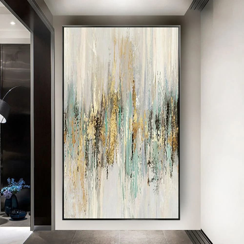 Nordic Abstract Hand-Painted Canvas Oil Painting Modern Home Wall Art Golden Ray Texture Picture For Living Room Decor Drawing