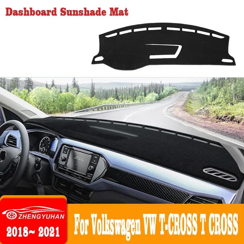 For Volkswagen VW T-Cross T Cross 2018 -2023 Car Dashboard Cover Mat Sun Shade Pad Instrument Panel Carpets Anti-UV Accessories