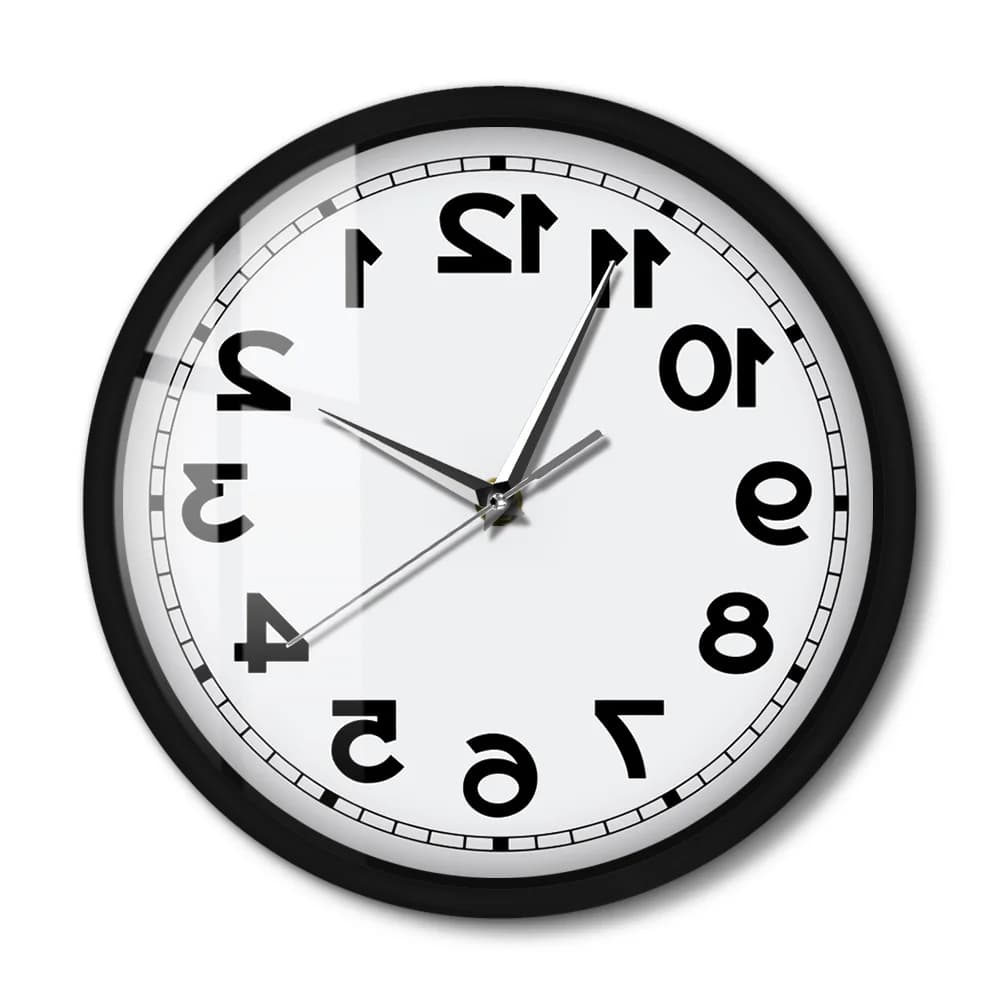 Counter Clockwise Backwards Clock Home Decor Sound Activated Wall Clock Smart Silent Non Ticking Wall Watch With Metal Frame