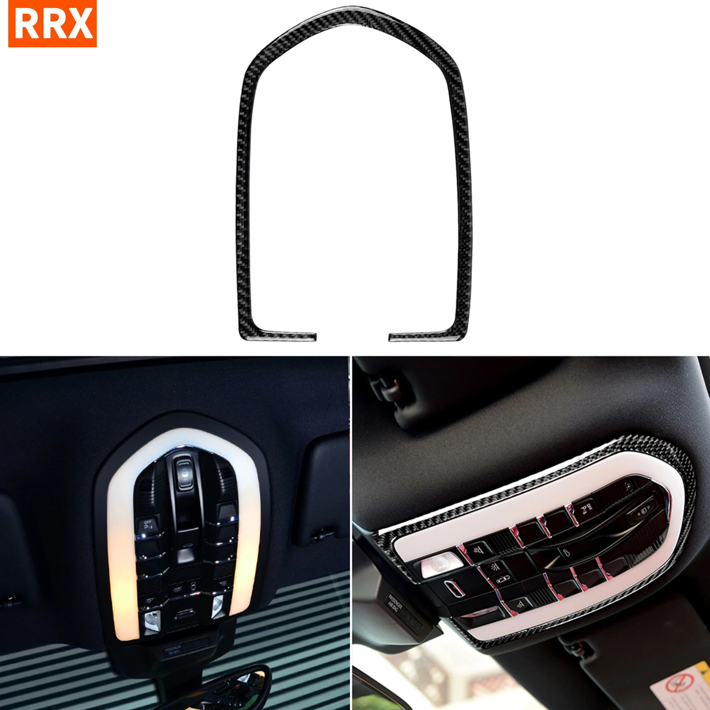For Porsche Macan Cayenne 2015-2018 Carbon Fiber Car Top Light Switch Frame Cover Trim Sticker Roof Reading Lights Stickers