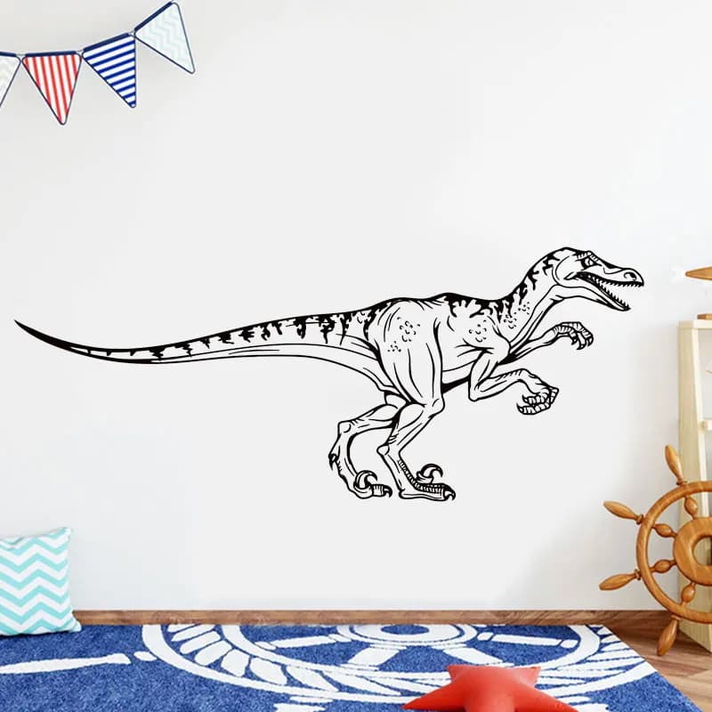 Large Velociraptor Dinosaur Animal Jurassic Park Wall Sticker Vinyl Home Decor For Kids Boys Room Nursery Playroom Murals 4523