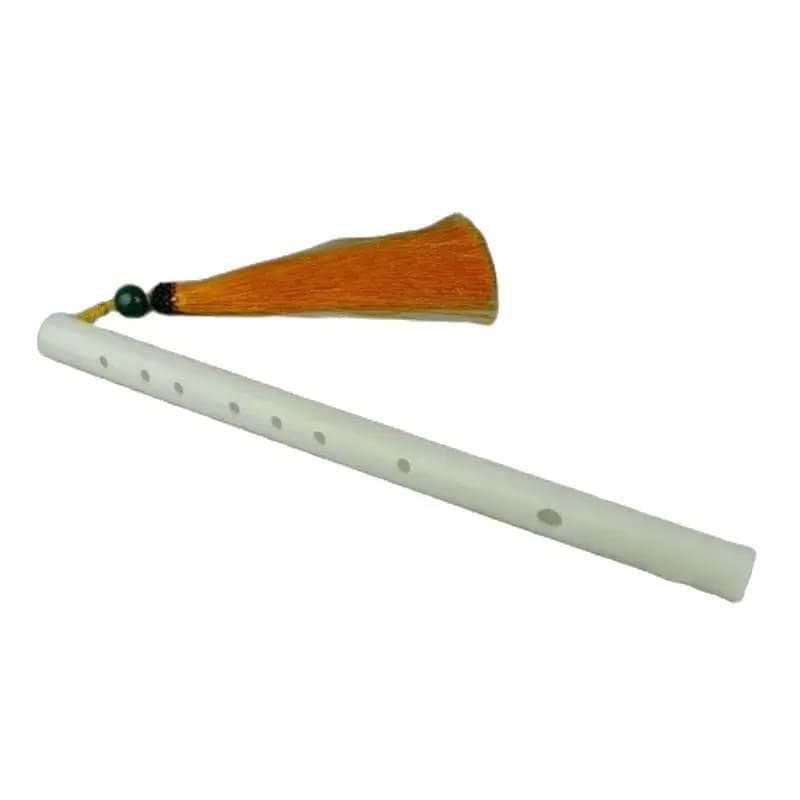 Natural White Jade Carving Flute, Jade Carved Playing Ornaments