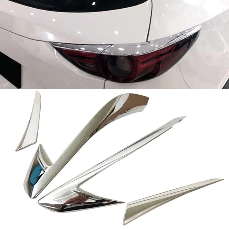 Exterior Chromed ABS Rear Taillight Tail Lamp Trim 4PCS For Mazda CX-5 CX5 2017-2018 free delivery
