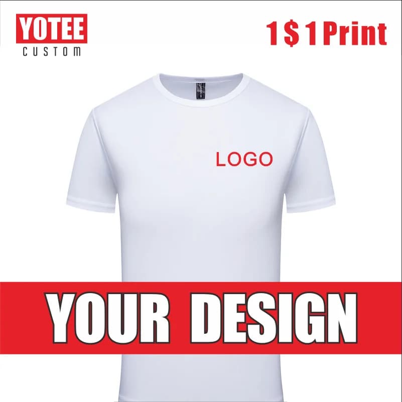 YOTEE2021 Men's T-Shirt Quick-Drying LOGO Customized Sports Fitness Personal Group Embroidered Top Polyester DIY