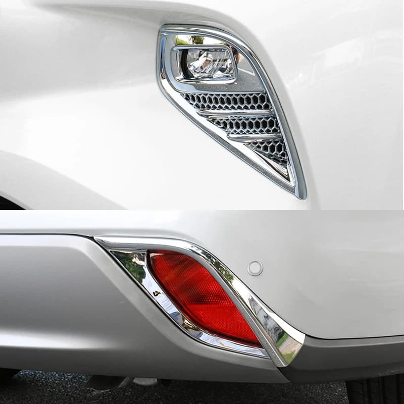 For Toyota Highlander 2020 2021 2022 Chrome Front Rear Bumper Fog Light Cover Trim Waterproof Foglight Bezel Decoration Frame