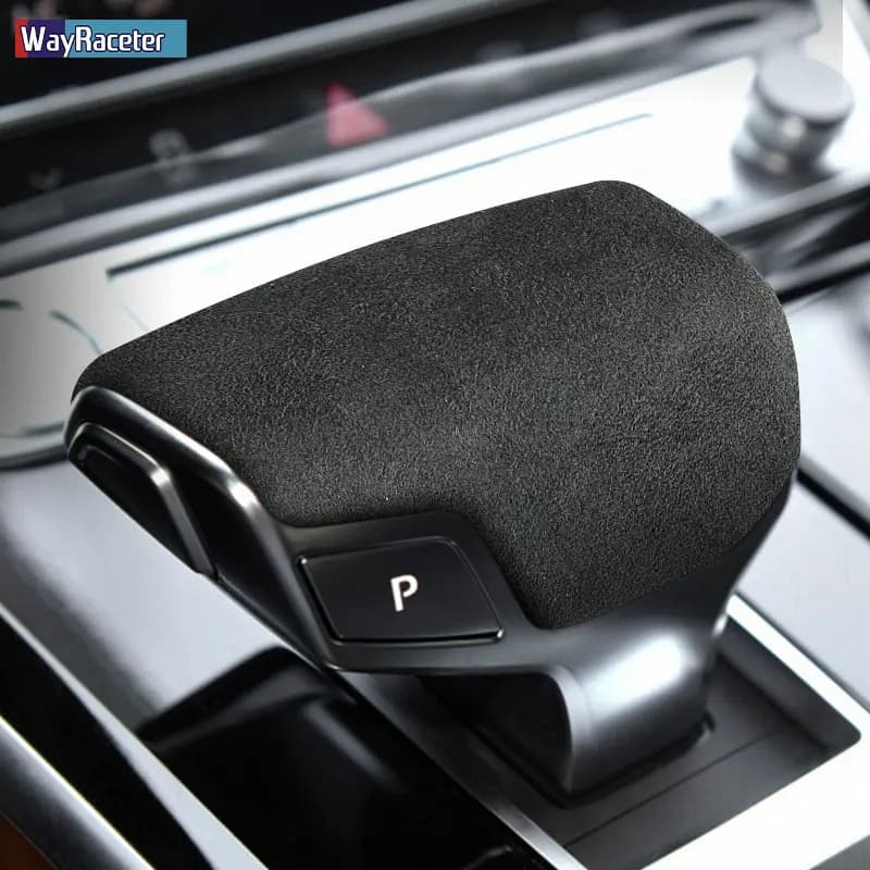 Ultrasuede Top Suede Wrap Car Gear Shift Knob ABS Trim Cover Sticker For Audi A8 D5 4N 2018 2019 Q8 Interior Accessories