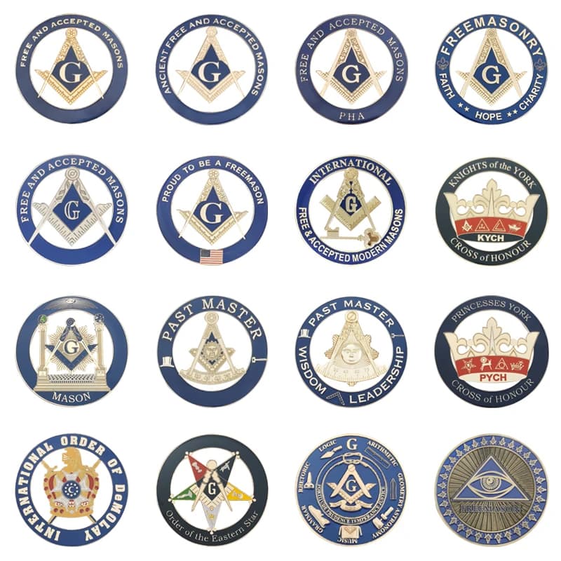 Freemason Masonic Car Emblem G Past Master Hope PHA PYCH KYCH Stickers Metal Knight Badge Business Vehicle Decor Size 7.5cm