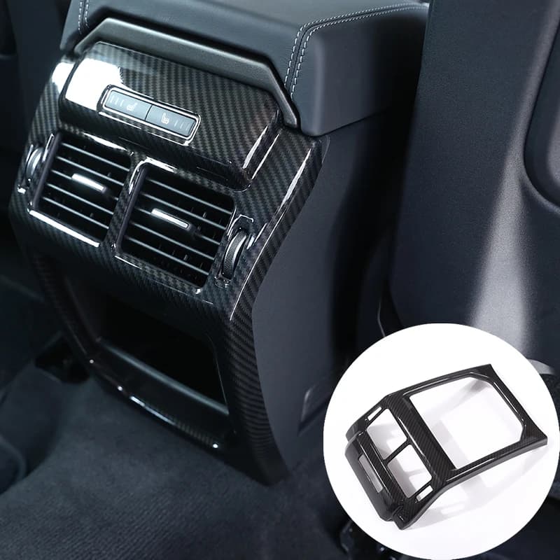 ABS Carbon Fiber/chrome Rear Row AC Vent Outlet Frame Cover Trim For Land Rover Range Rover Evoque 2014-2018 Car Accessories
