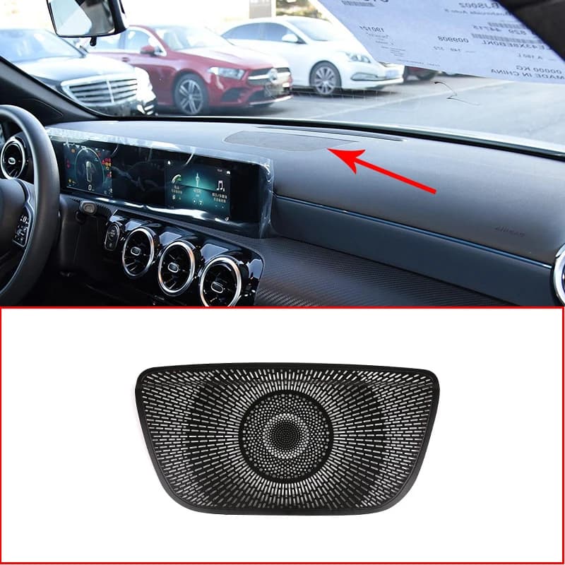 For Mercedes benz A Class W177 V177 A180 A200 2019 2020 Aluminum Alloy Black Car Dashboard Speaker Cover Trim Accessories