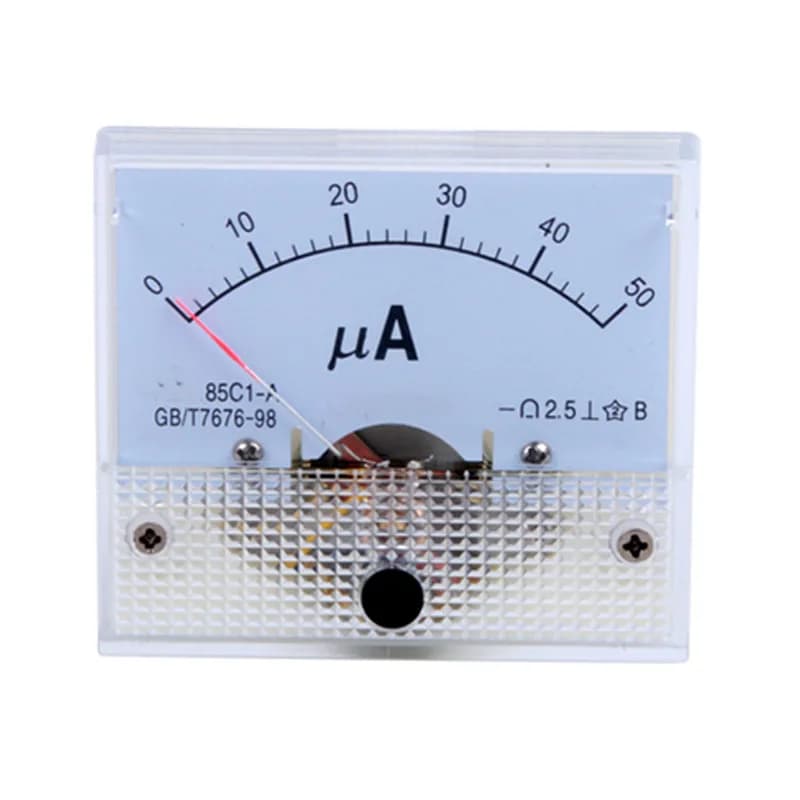 85C1-uA DC Pointer Ammeter Analog Ammete Microammeter Mechanical Current Meter Panel AMP Meter 50uA 100uA 200uA 300uA 500uA
