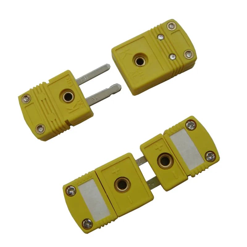 20Pairs Per Lot  Mini Thermocouple Connector K  type Yellow Color Flat pin Male and Female