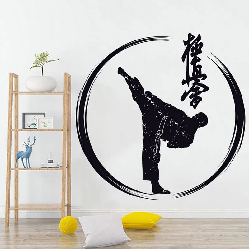 Karate Sport Martial Arts Vinyl Wall Sticker Home Decor Living Room Bedroom Gym Training Decals Removable Mural Wallpaper S190