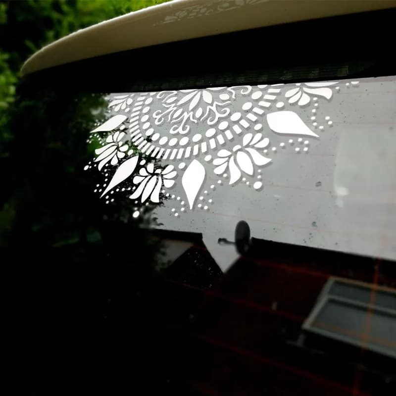 Mandala Car Decal Vinyl Window Decals Lotus Flower Decorative Ornament Removable Waterproof Home Decor Wall Sticker Murals A458