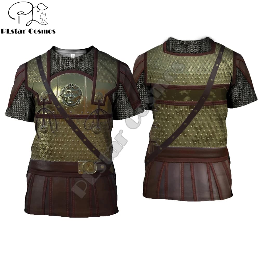 Greek Medieval Armor 3D printed t shirt Harajuku summer Short sleeve shirt Knights street Casual Unisex T-shirt Tops DW0045